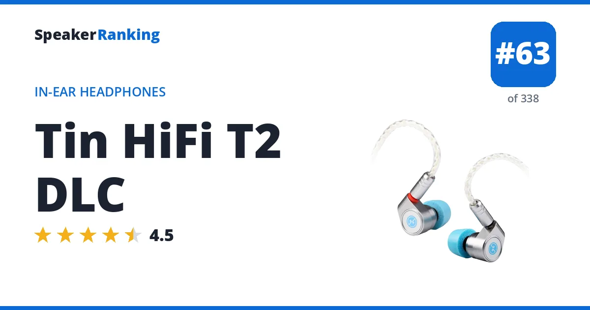 Tin HiFi T2 DLC - ranked #63 of 297 In-Ear Headphones · Editor's rating 4.5/5