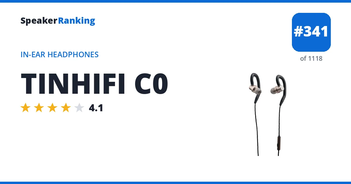 TINHIFI C0 - ranked #341 of 1118 In-Ear Headphones · Editor's rating 4.1/5