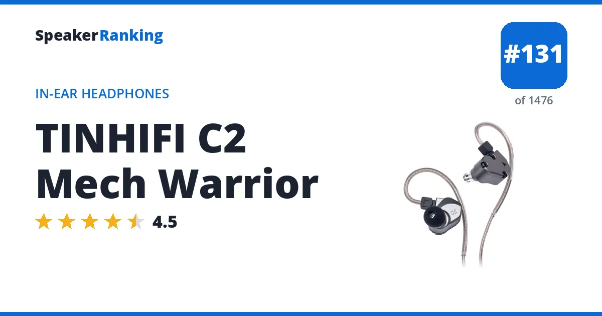 TINHIFI C2 Mech Warrior - ranked #124 of 1448 In-Ear Headphones · Editor's rating 4.5/5