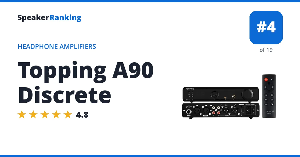 Topping A90 Discrete - ranked #4 of 19 Headphone Amplifiers · Editor's rating 4.8/5