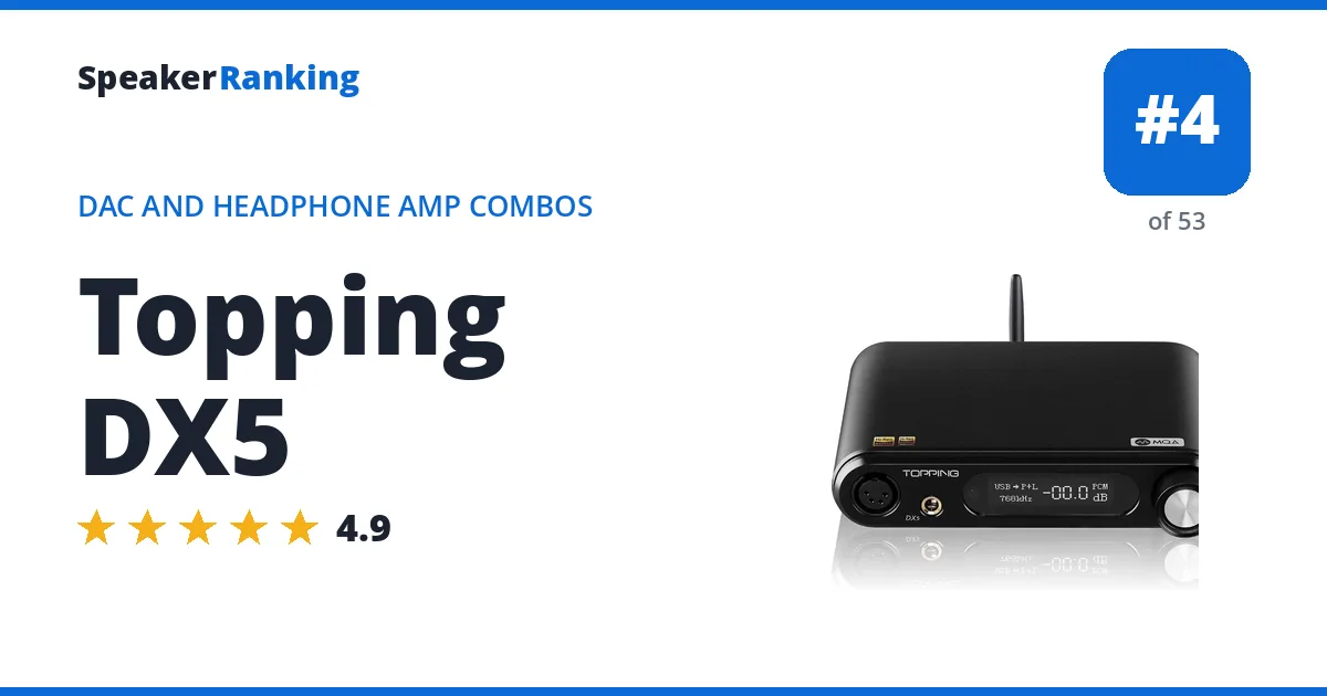 Topping DX5 - ranked #4 of 53 DAC and Headphone Amp Combos · Editor's rating 4.9/5