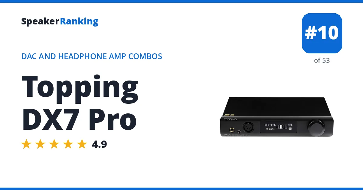 Topping DX7 Pro - ranked #10 of 53 DAC and Headphone Amp Combos · Editor's rating 4.9/5