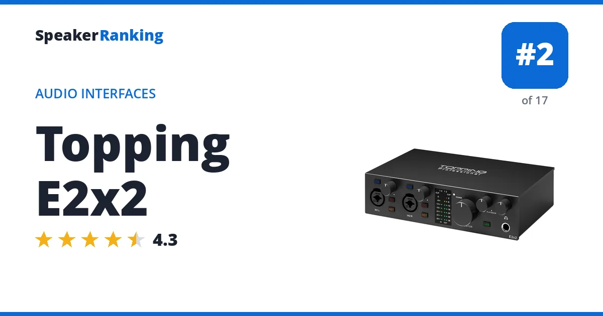 Topping E2x2 - ranked #2 of 17 Audio Interfaces · Editor's rating 4.3/5