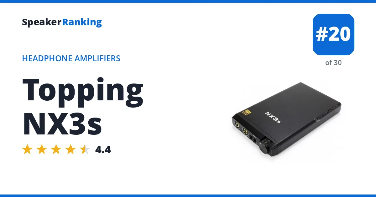 Topping NX3s - ranked #20 of 30 Headphone Amplifiers · Editor's rating 4.4/5