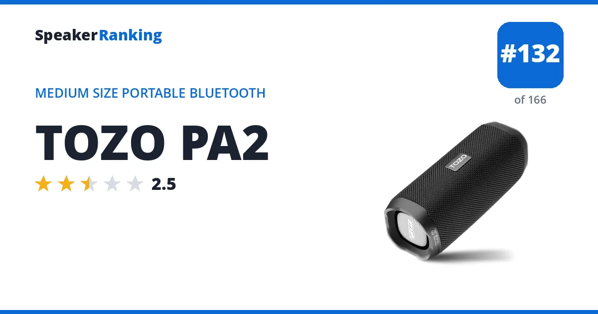 TOZO PA2 ranking card