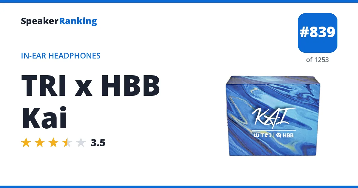 TRI x HBB Kai - ranked #839 of 1253 In-Ear Headphones · Editor's rating 3.5/5