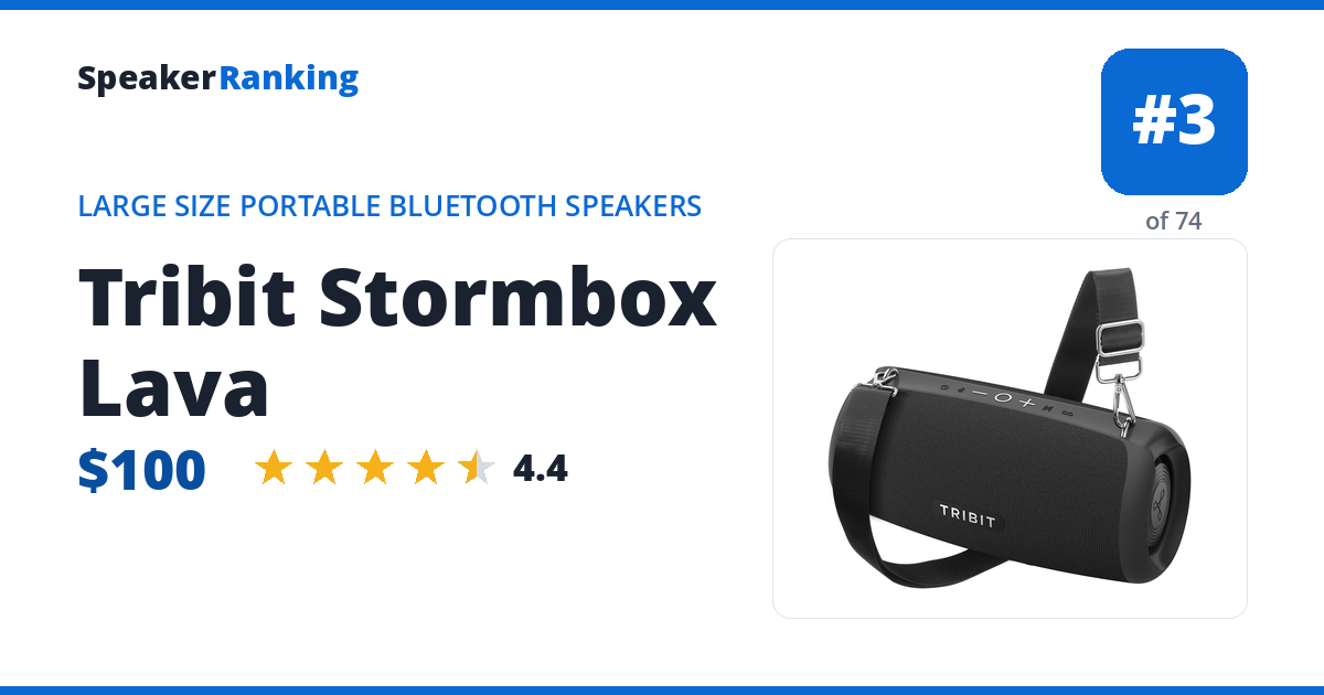Tribit Stormbox Lava ranking card
