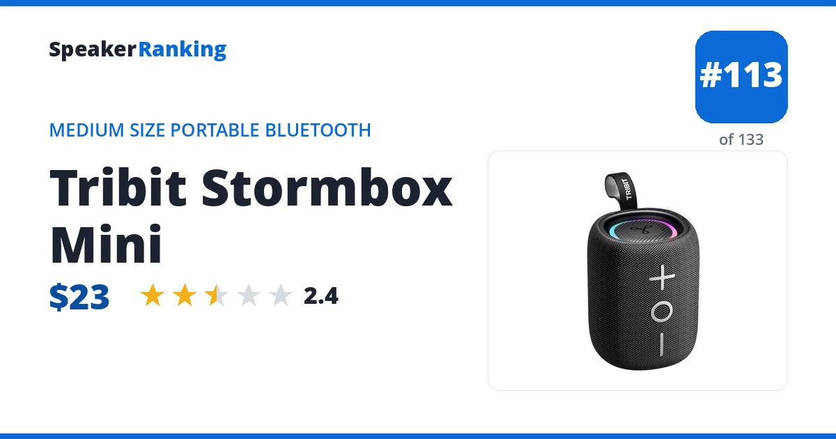 Tribit Stormbox Mini ranking card