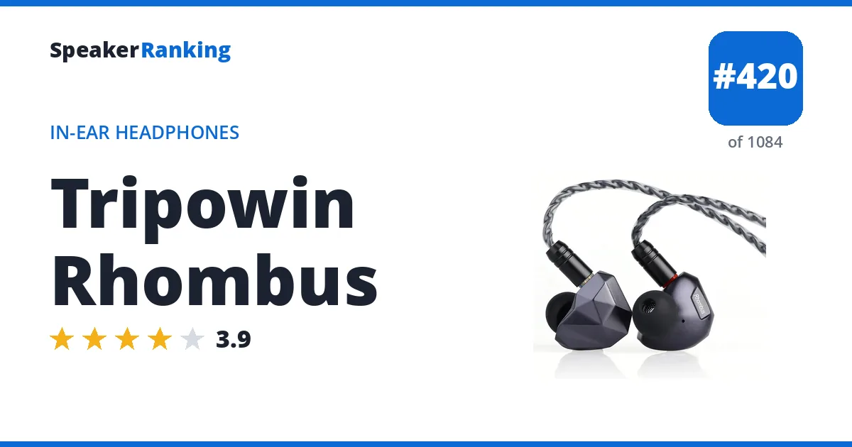 Tripowin Rhombus - ranked #420 of 1061 In-Ear Headphones · Editor's rating 3.9/5