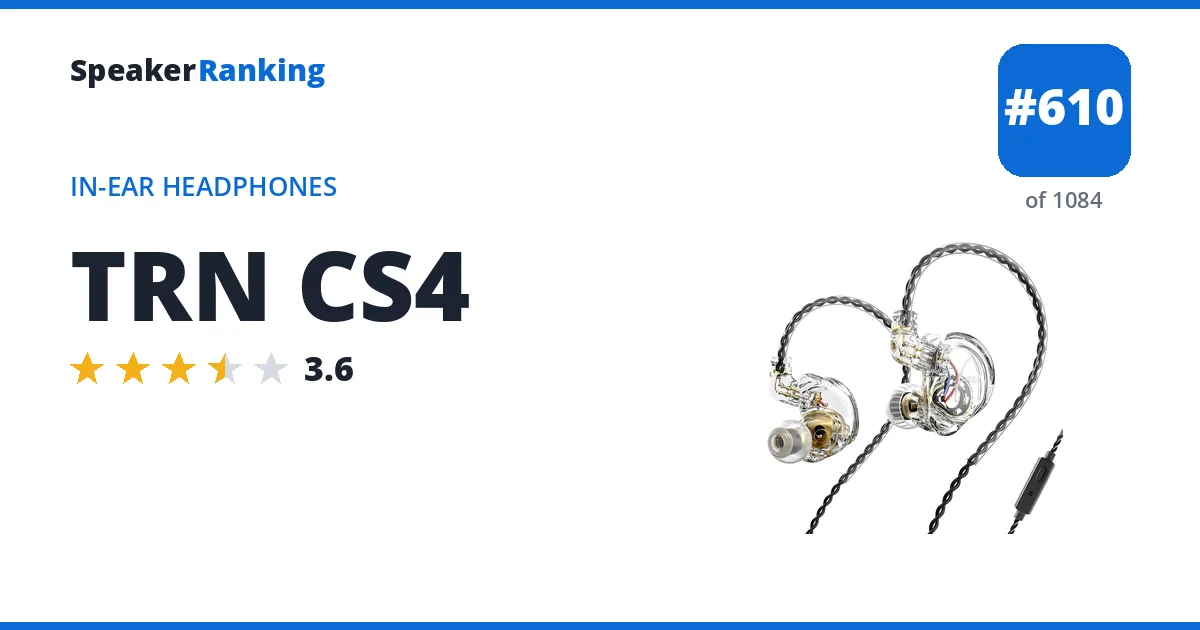 TRN CS4 - ranked #601 of 1061 In-Ear Headphones · Editor's rating 3.6/5