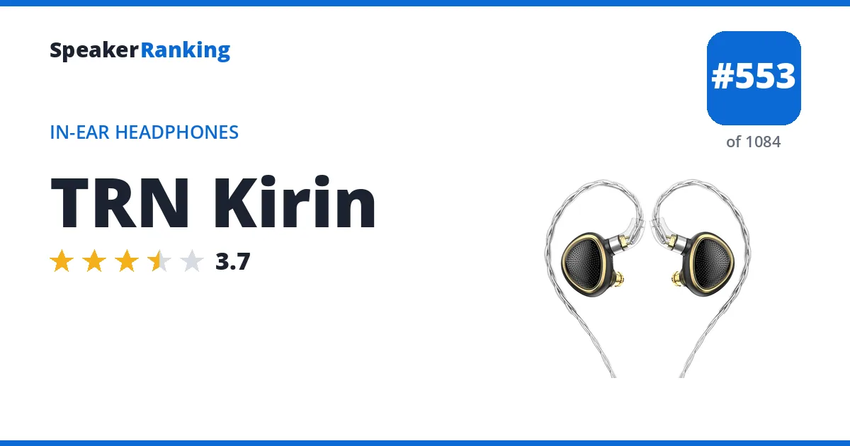 TRN Kirin - ranked #548 of 1061 In-Ear Headphones · Editor's rating 3.7/5