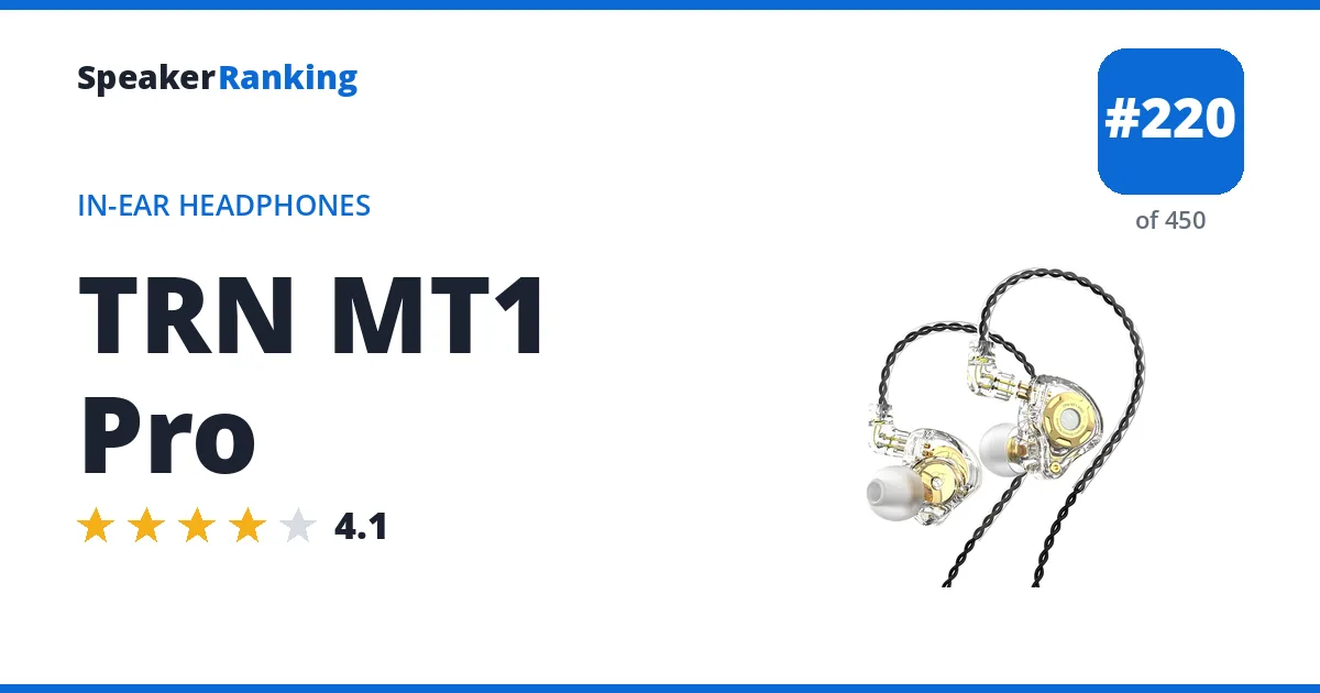 TRN MT1 Pro - ranked #220 of 421 In-Ear Headphones · Editor's rating 4.1/5