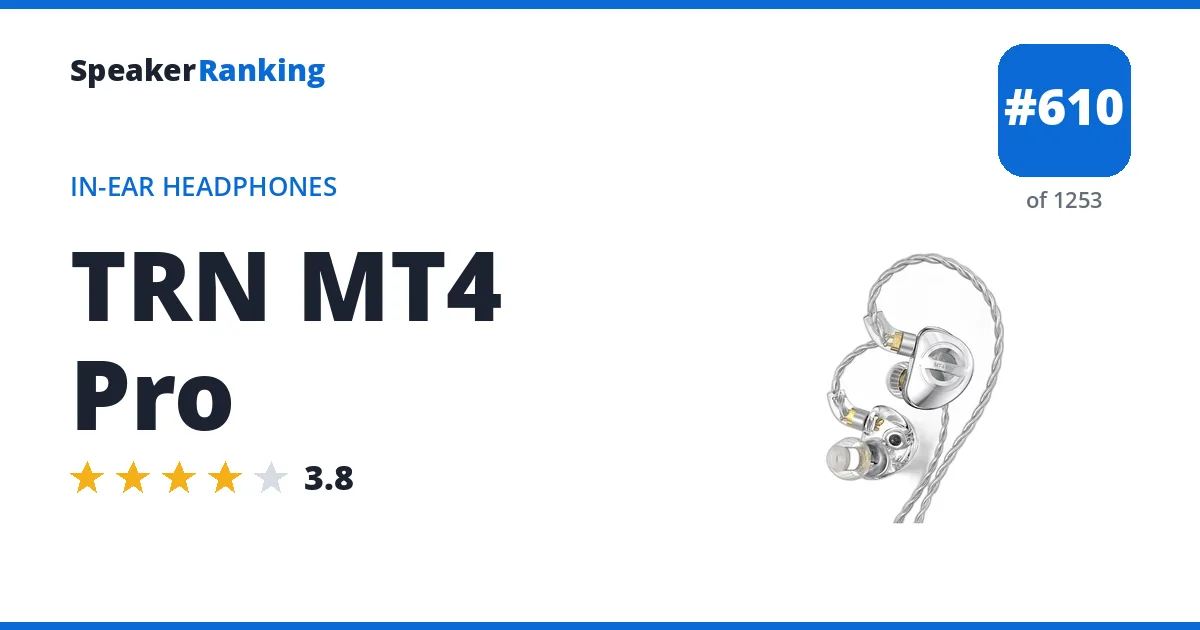 TRN MT4 Pro - ranked #610 of 1253 In-Ear Headphones · Editor's rating 3.8/5