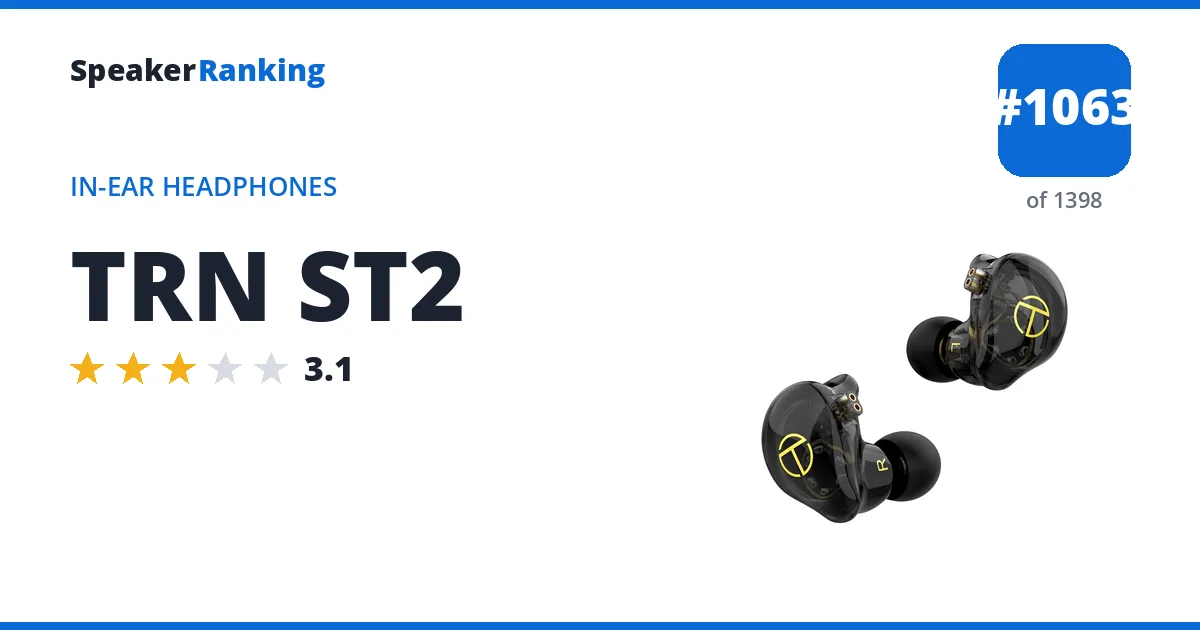 TRN ST2 - ranked #1063 of 1398 In-Ear Headphones · Editor's rating 3.1/5