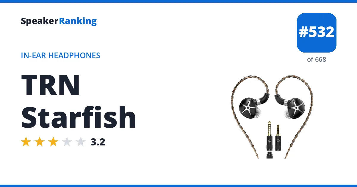 TRN Starfish - ranked #532 of 668 In-Ear Headphones · Editor's rating 3.2/5