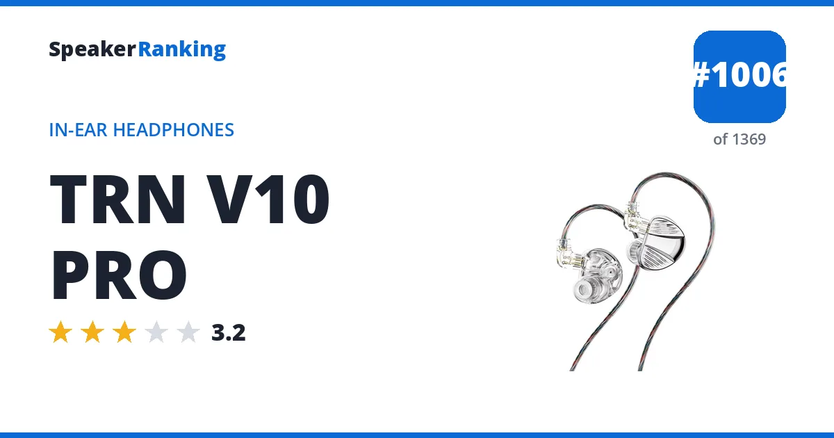 TRN V10 PRO - ranked #1006 of 1369 In-Ear Headphones · Editor's rating 3.2/5