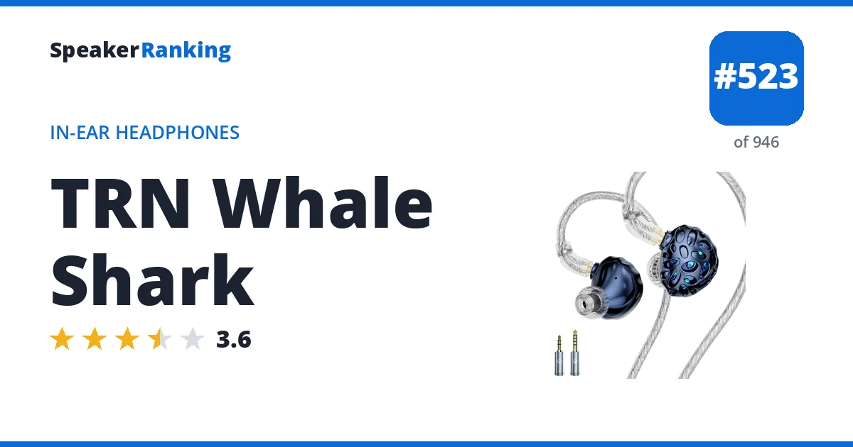 TRN Whale Shark - ranked #523 of 946 In-Ear Headphones · Editor's rating 3.6/5