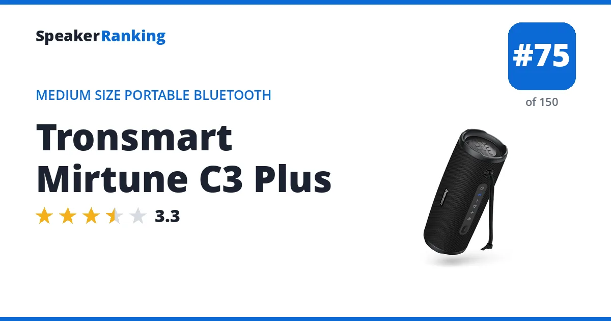 Tronsmart Mirtune C3 Plus - ranked #75 of 150 Medium Size Portable Bluetooth Speakers · Editor's rating 3.3/5