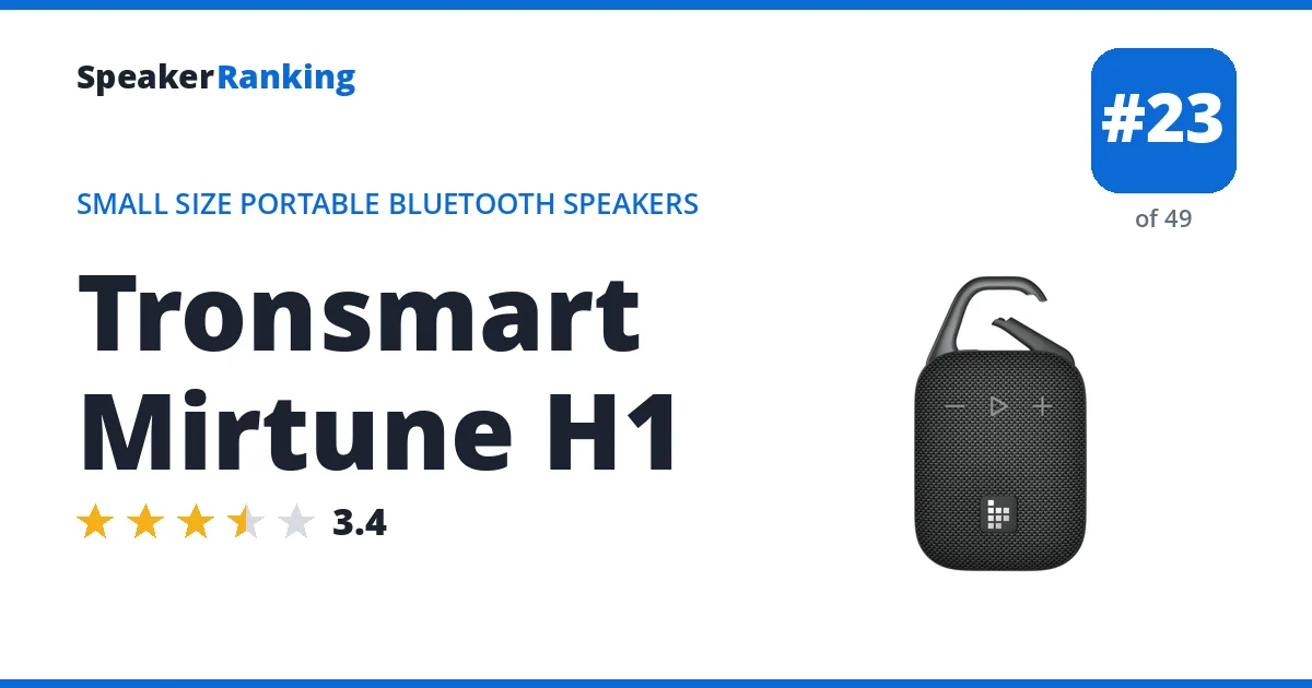 Tronsmart Mirtune H1 - ranked #23 of 49 Small Size Portable Bluetooth Speakers · Editor's rating 3.4/5