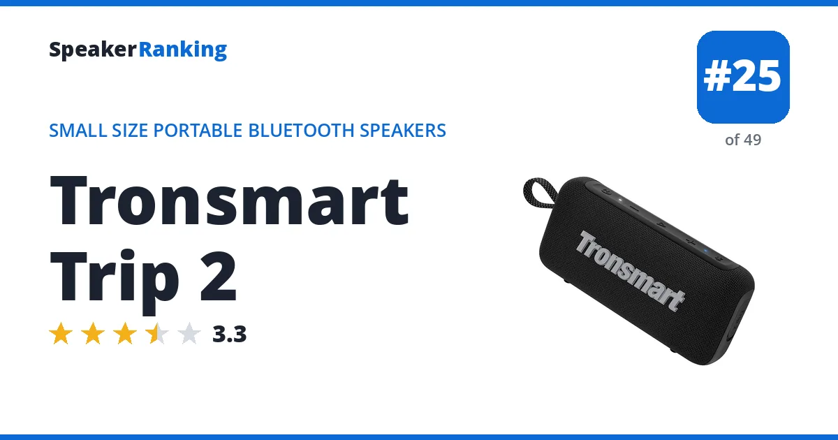Tronsmart Trip 2 - ranked #25 of 49 Small Size Portable Bluetooth Speakers · Editor's rating 3.3/5