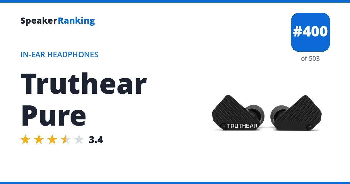 Truthear Pure - ranked #384 of 487 In-Ear Headphones · Editor's rating 3.4/5