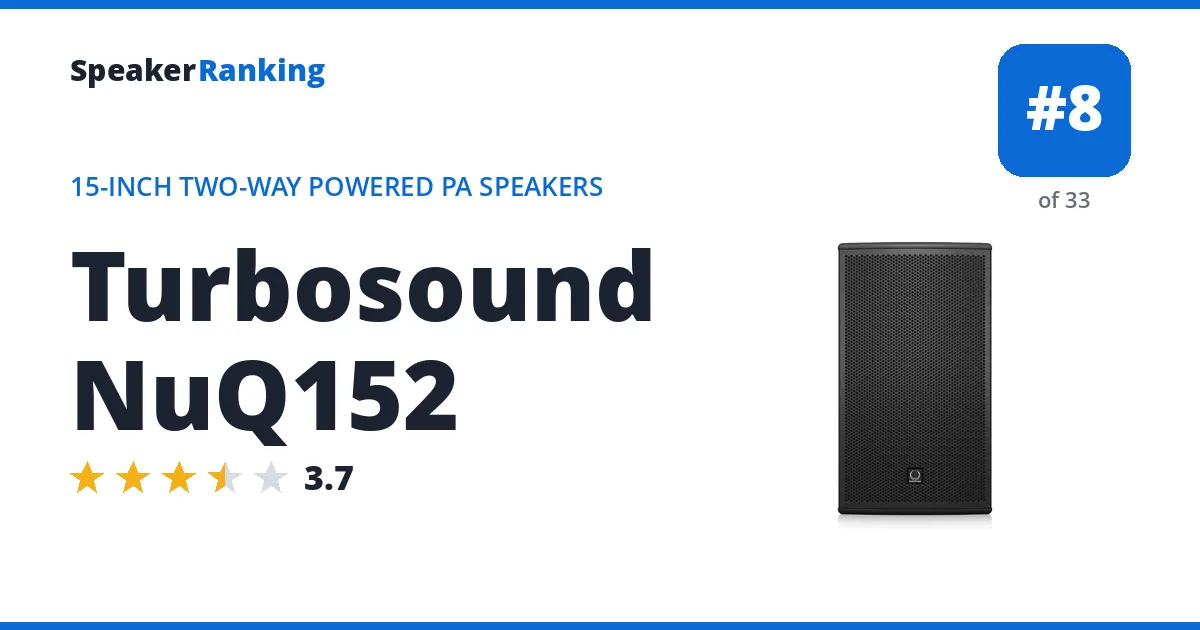 Turbosound NuQ152 - ranked #8 of 33 15-Inch Two-Way Powered PA Speakers · Editor's rating 3.7/5