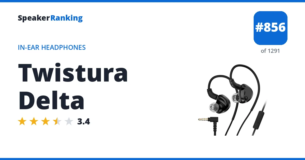Twistura Delta - ranked #856 of 1291 In-Ear Headphones · Editor's rating 3.4/5
