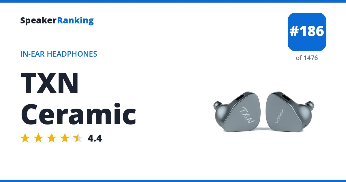 TXN Ceramic - ranked #186 of 1476 In-Ear Headphones · Editor's rating 4.4/5