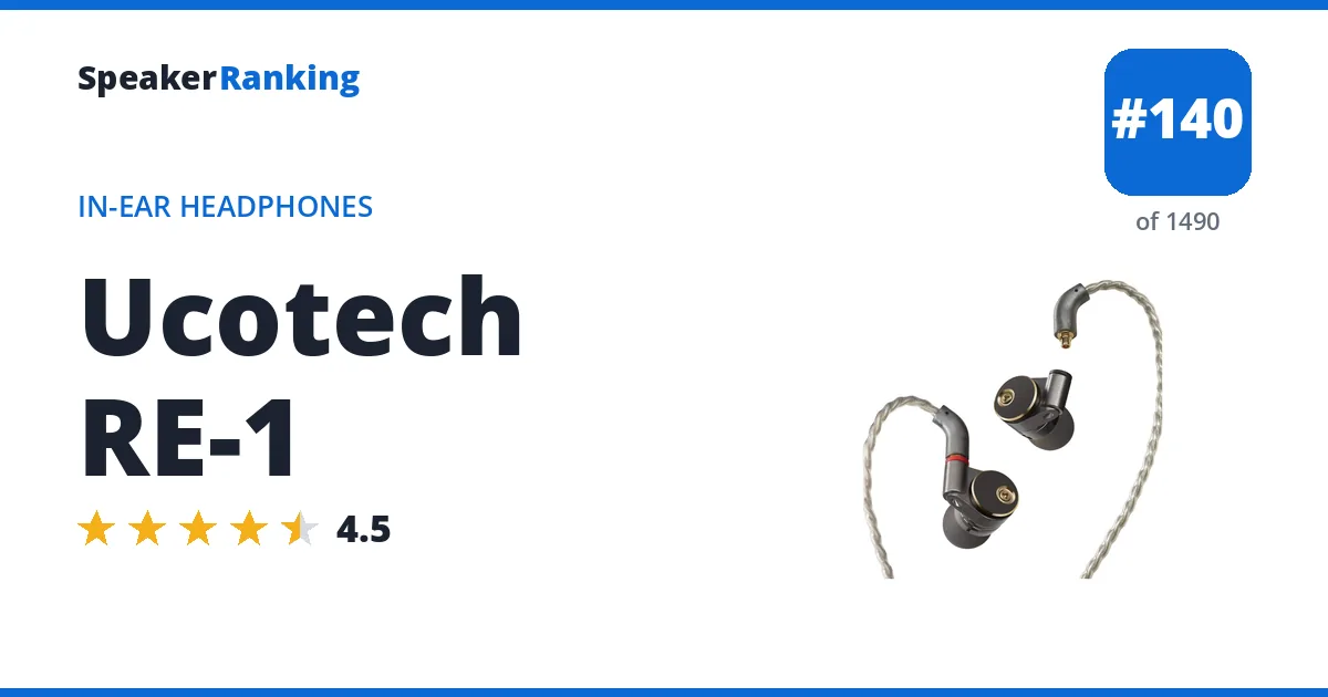 Ucotech RE-1 - ranked #140 of 1490 In-Ear Headphones · Editor's rating 4.5/5