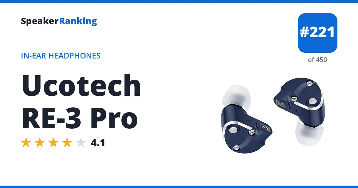 Ucotech RE-3 Pro - ranked #221 of 421 In-Ear Headphones · Editor's rating 4.1/5