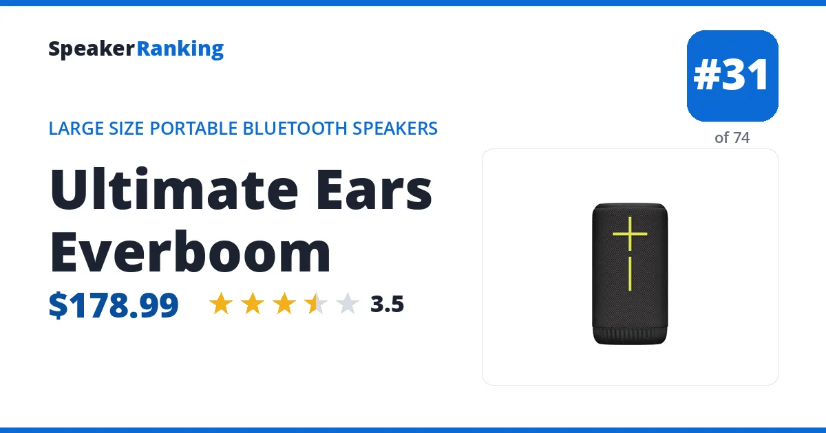Ultimate Ears Everboom - ranked #31 of 74 Large Size Portable Bluetooth Speakers · Editor's rating 3.5/5