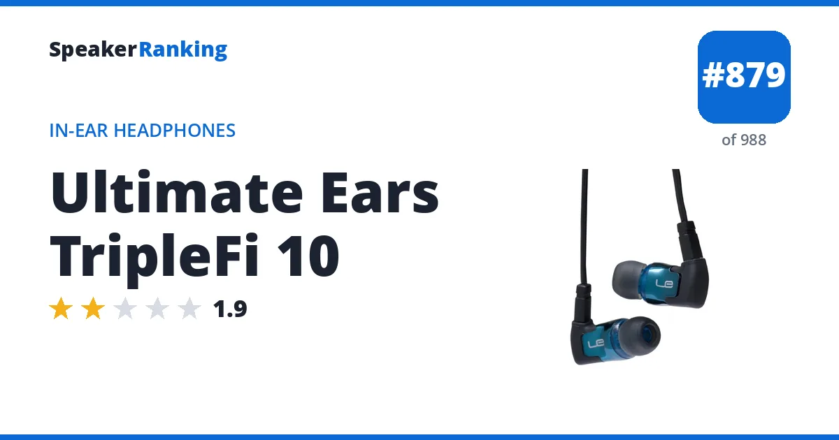 Ultimate Ears TripleFi 10 - ranked #862 of 971 In-Ear Headphones · Editor's rating 1.9/5