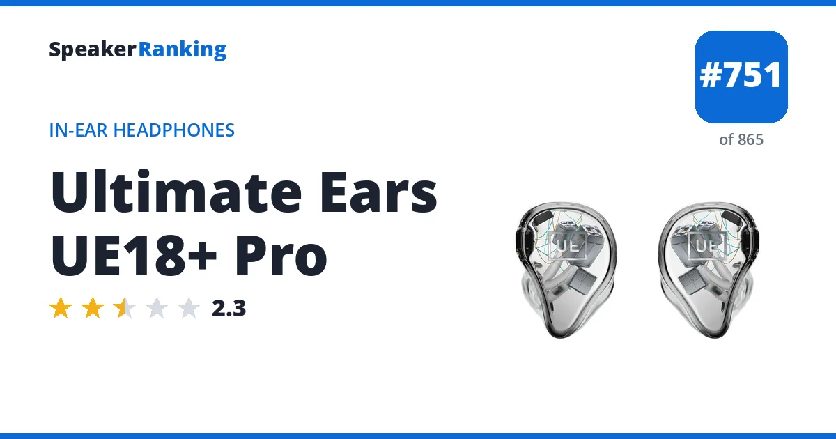 Ultimate Ears UE18+ Pro - ranked #751 of 865 In-Ear Headphones · Editor's rating 2.3/5