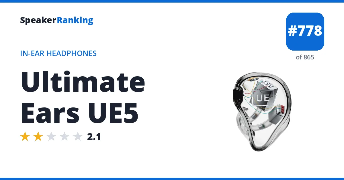 Ultimate Ears UE5 - ranked #778 of 865 In-Ear Headphones · Editor's rating 2.1/5