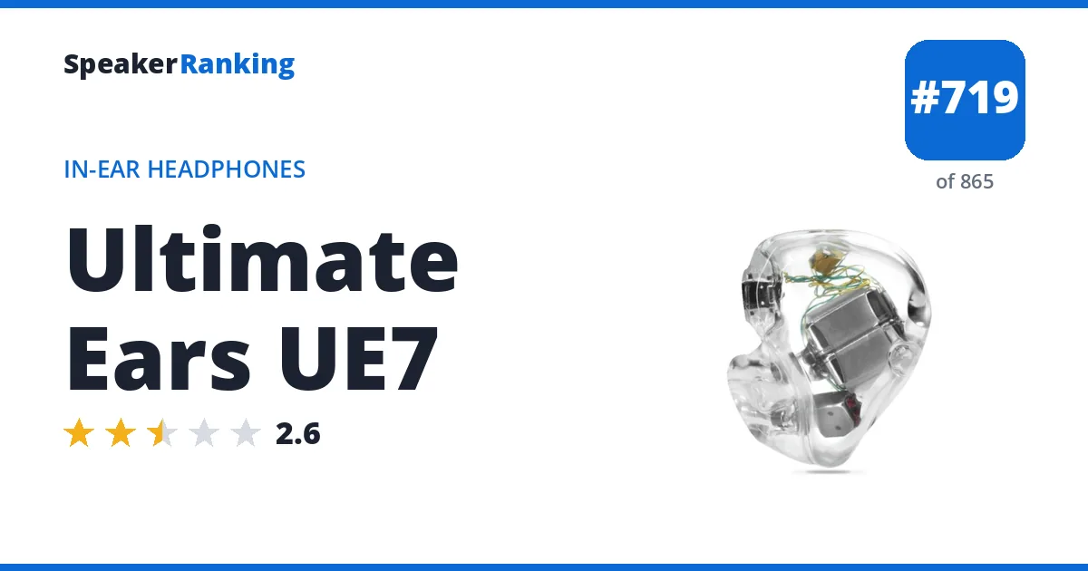 Ultimate Ears UE7 - ranked #719 of 865 In-Ear Headphones · Editor's rating 2.6/5