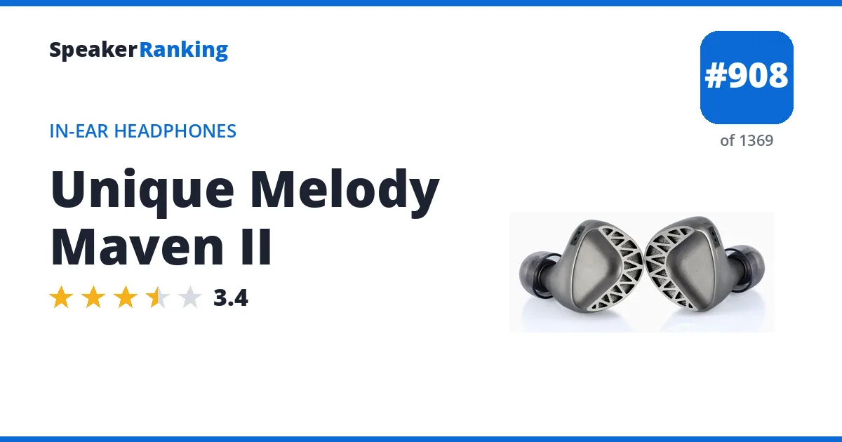 Unique Melody Maven II - ranked #908 of 1369 In-Ear Headphones · Editor's rating 3.4/5
