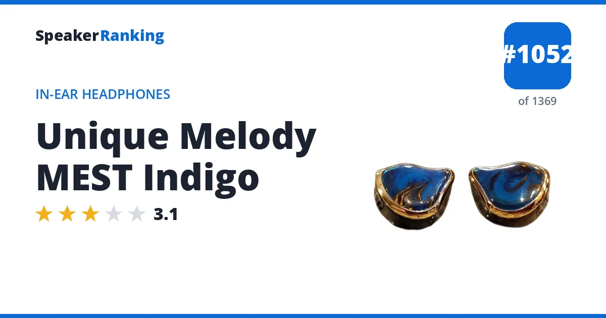 Unique Melody MEST Indigo - ranked #1052 of 1369 In-Ear Headphones · Editor's rating 3.1/5
