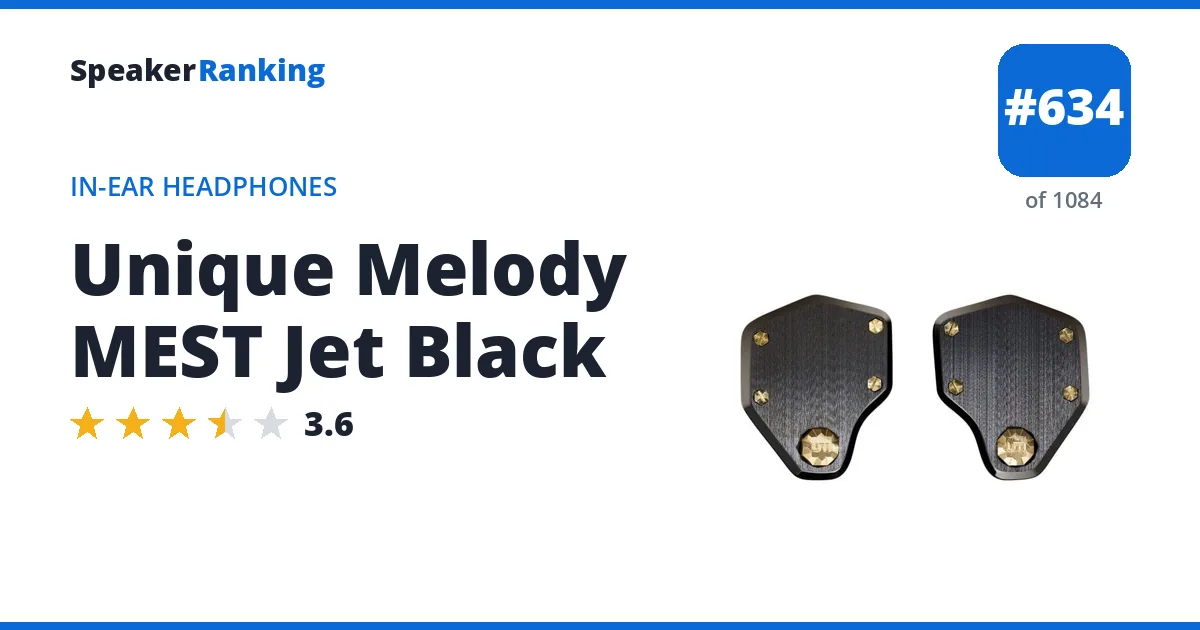 Unique Melody MEST Jet Black - ranked #634 of 1084 In-Ear Headphones · Editor's rating 3.6/5