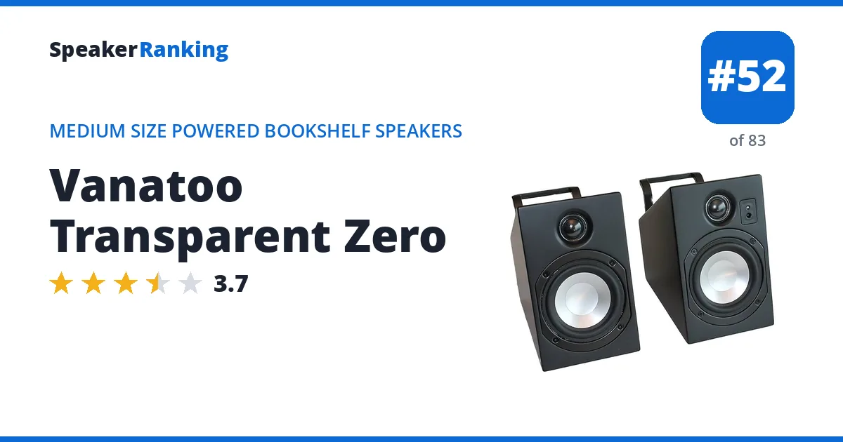 Vanatoo Transparent Zero - ranked #52 of 83 Medium Size Powered Bookshelf Speakers · Editor's rating 3.7/5
