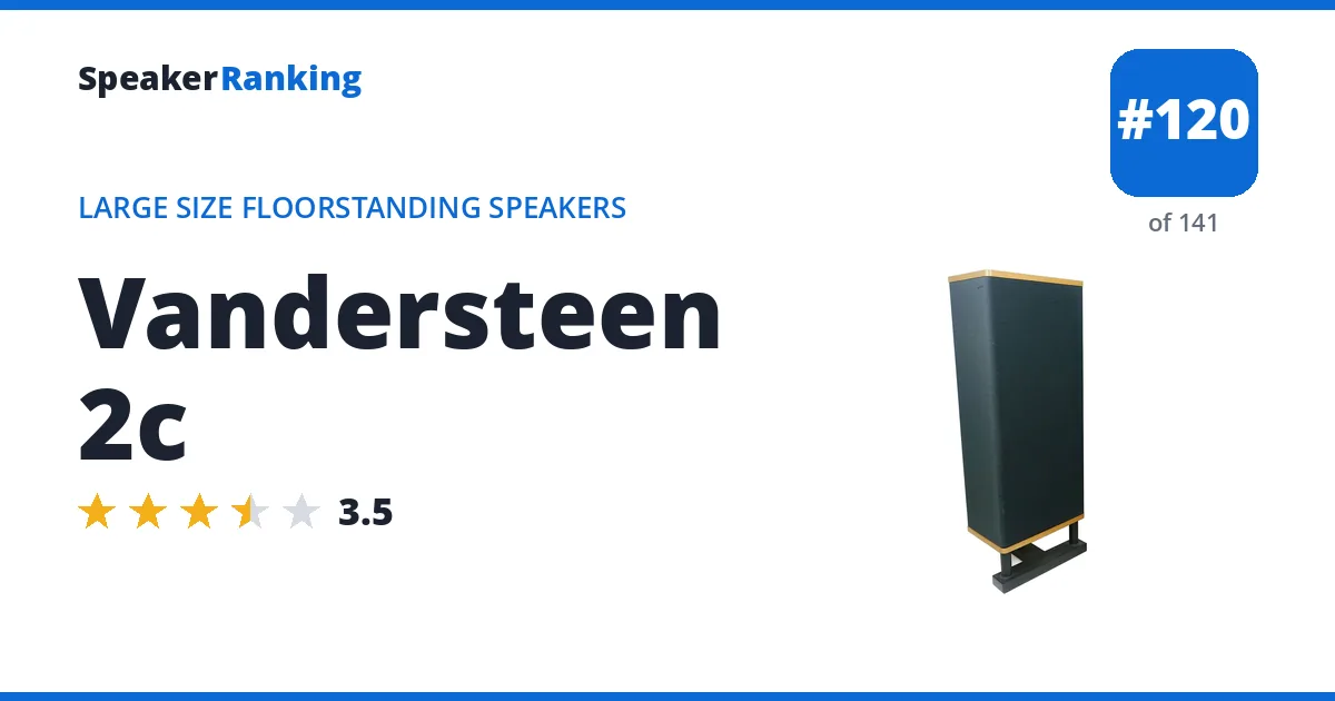 Vandersteen 2c - ranked #120 of 141 Large Size Floorstanding Speakers · Editor's rating 3.5/5