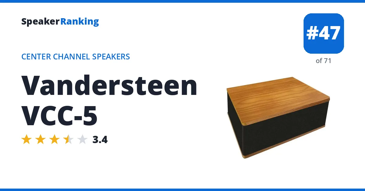 Vandersteen VCC-5 ranking card