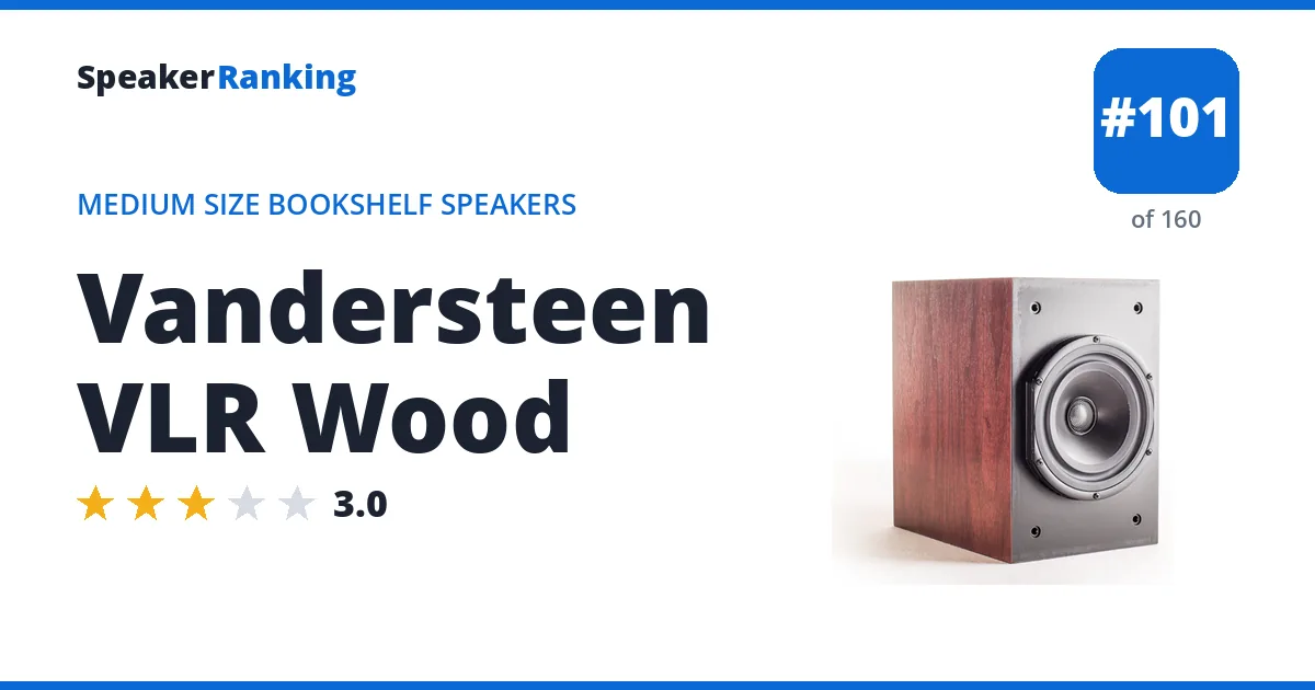 Vandersteen VLR Wood - ranked #101 of 160 Medium Size Bookshelf Speakers · Editor's rating 3/5