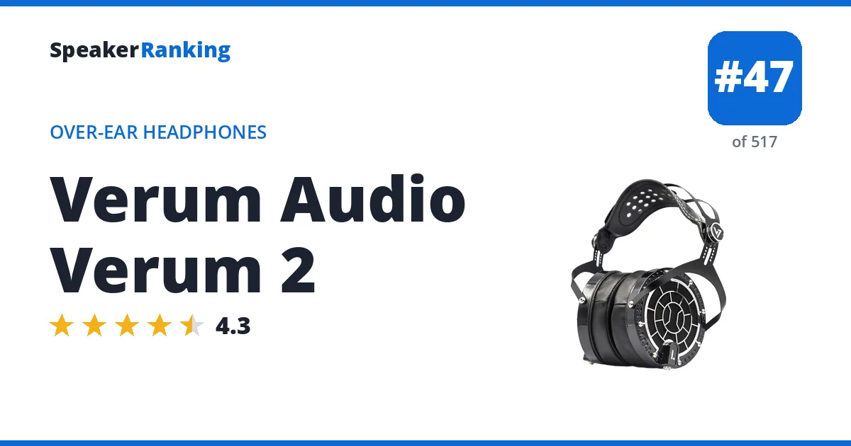 Verum Audio Verum 2 - ranked #44 of 512 Over-Ear Headphones · Editor's rating 4.3/5