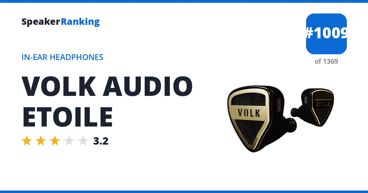 VOLK AUDIO ETOILE - ranked #1009 of 1369 In-Ear Headphones · Editor's rating 3.2/5