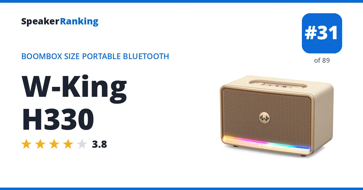 W-King H330 - ranked #31 of 89 Boombox Size Portable Bluetooth Speakers · Editor's rating 3.8/5