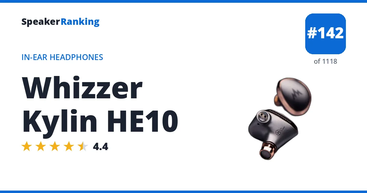 Whizzer Kylin HE10 - ranked #142 of 1118 In-Ear Headphones · Editor's rating 4.4/5