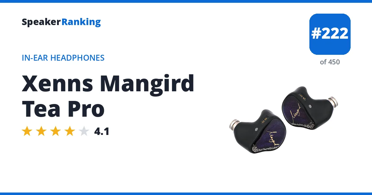 Xenns Mangird Tea Pro - ranked #222 of 421 In-Ear Headphones · Editor's rating 4.1/5