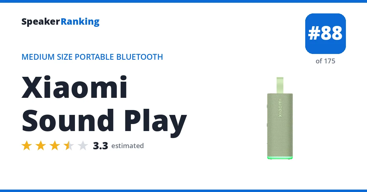 Xiaomi Sound Play - ranked #88 of 175 Medium Size Portable Bluetooth Speakers · Editor's rating 3.3/5