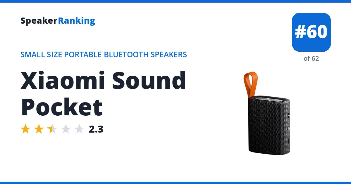 Xiaomi Sound Pocket - ranked #60 of 62 Small Size Portable Bluetooth Speakers · Editor's rating 2.3/5