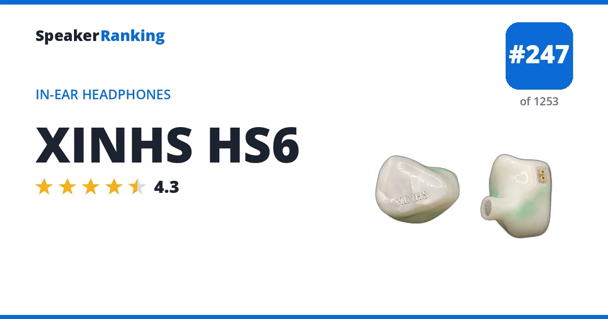 XINHS HS6 - ranked #247 of 1253 In-Ear Headphones · Editor's rating 4.3/5